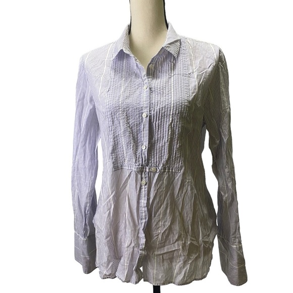 J Crew Striped Button-up Shirt Blouse Sz 12 - Picture 1 of 14